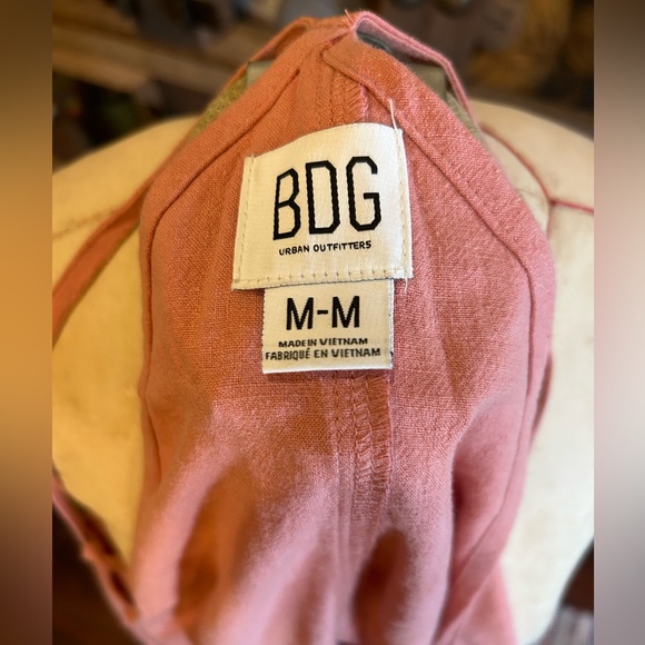 BDG coral spaghetti strap short-alls with side buttons and front pocket - Picture 2 of 6